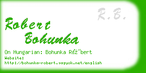 robert bohunka business card